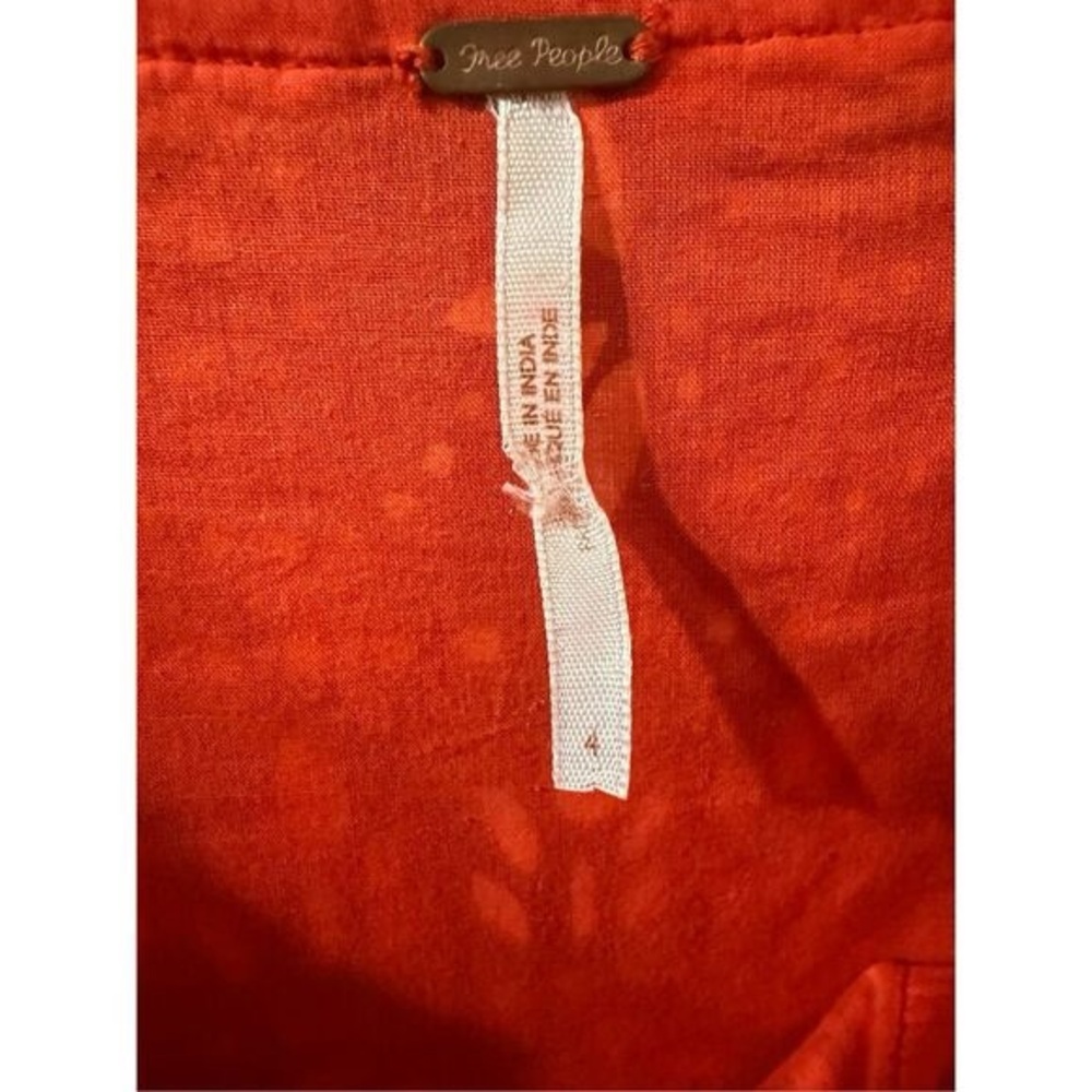 Free People Bossa Nova Eyelet Boho Hi-Low Maxi Dress Red Size 4 - Picture 6 of 7